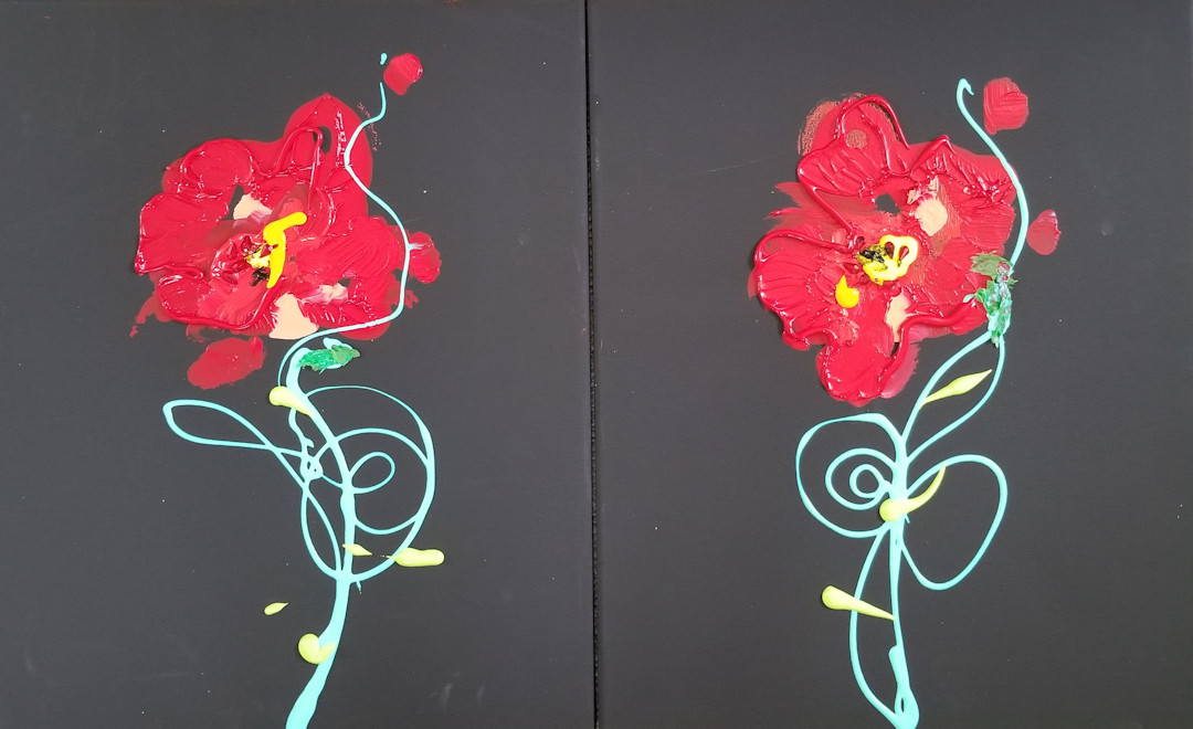 Red Flower Twins