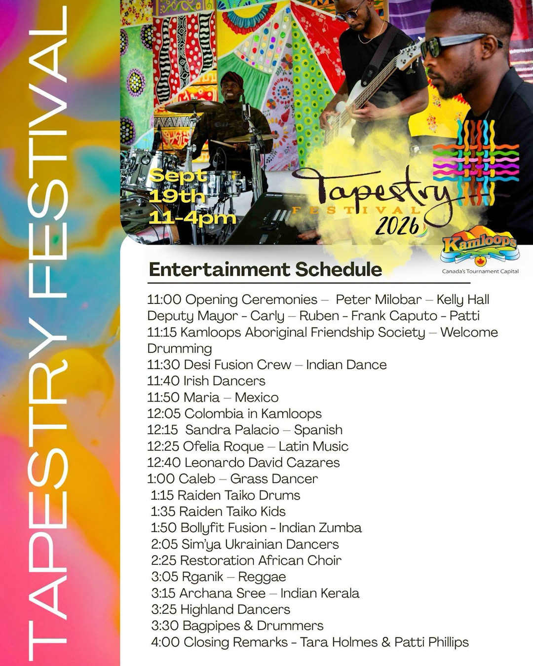 Entertainment Schedule — Tapestry Festival